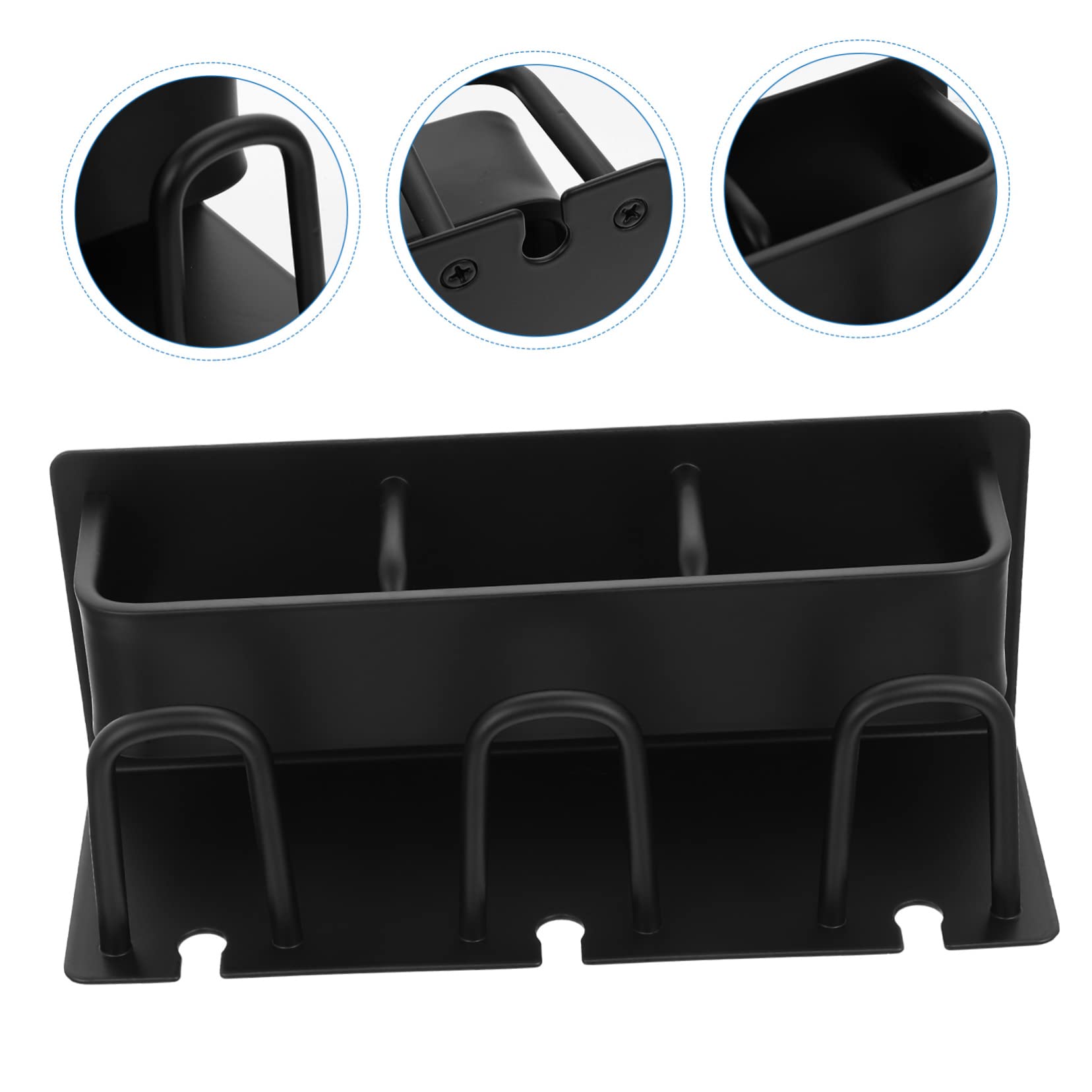 Portaspazzolino Asciuga Spazzolino da Parete in Alluminio Porta Dentifricio Nero e Tazza Drenante per Bagno e Showroom