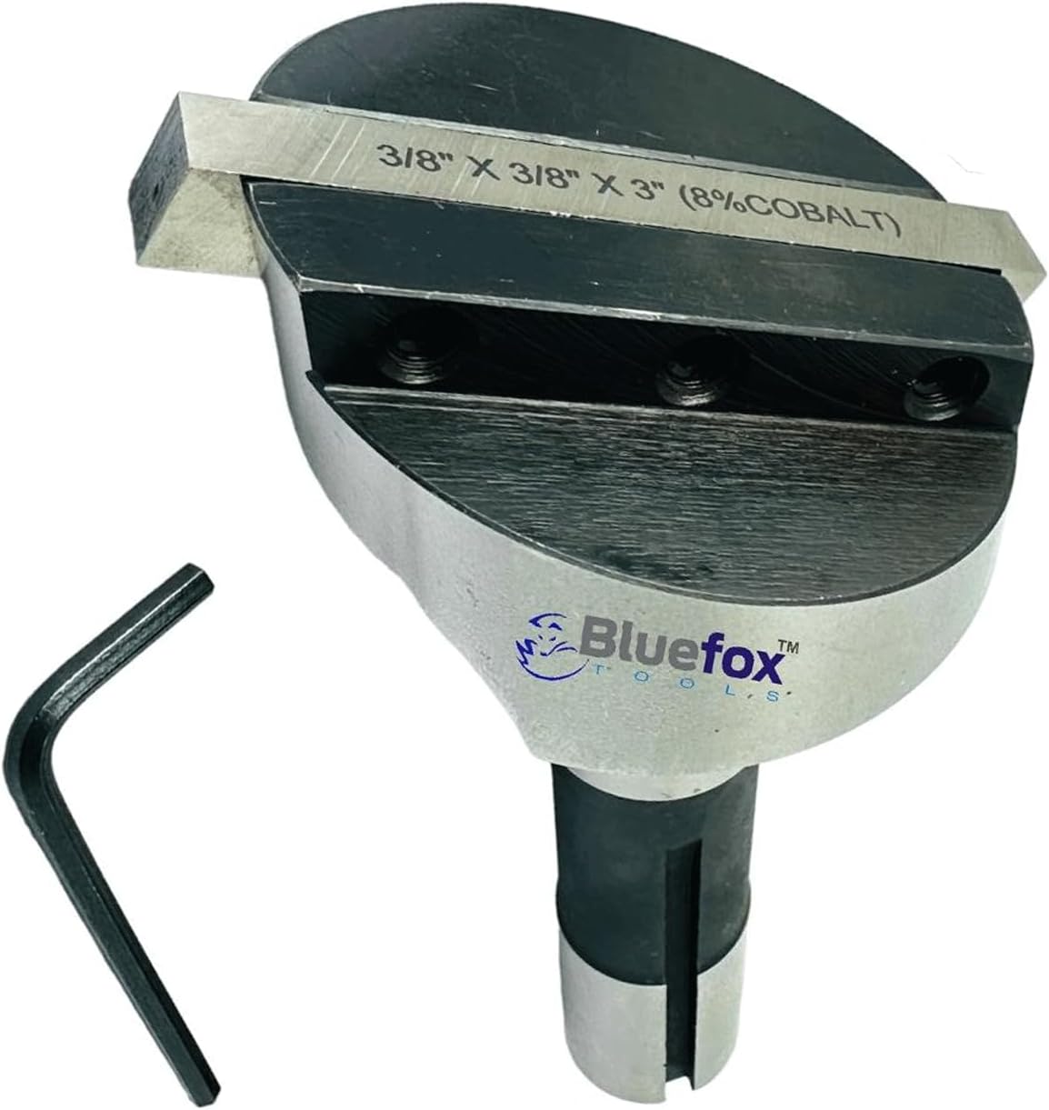 Bluefox 2.5 Fly Cutter R8 Shank for Bridgeport Milling Machine Includes 1/2"x 1/2"x 4" Indexable Tool Bit 7/16 UNF Drawbar High-Precision Machining Tool for Smooth Surface Finishing & Material Removal