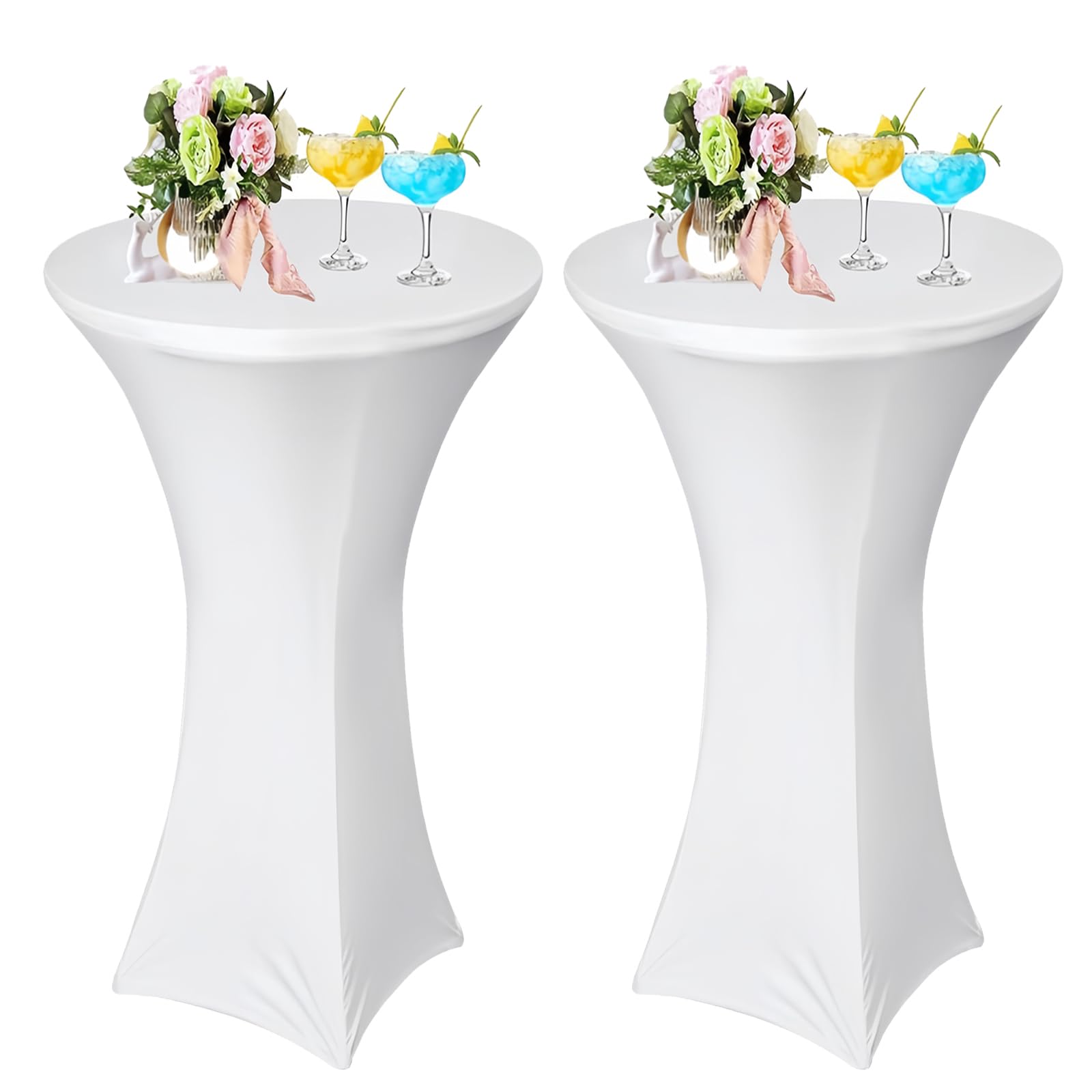 AMFUN Stretch Stehtisch Hussen, Stehtisch Hussen, Verstärkung im Fußbereich, Quadrat Ecken Stehtischhussen für Bar, Hochzeit, Cocktail-Party, Bankett, Stretch