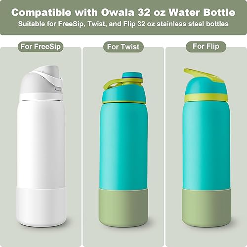 Vista 272 de 2PCS Silicone Water Bottle Boot for Owala 24oz 32oz 40oz, Anti-Slip Protective Sleeve Bottom Bumper Protector for FreeSip, Twist, and Flip Stainless