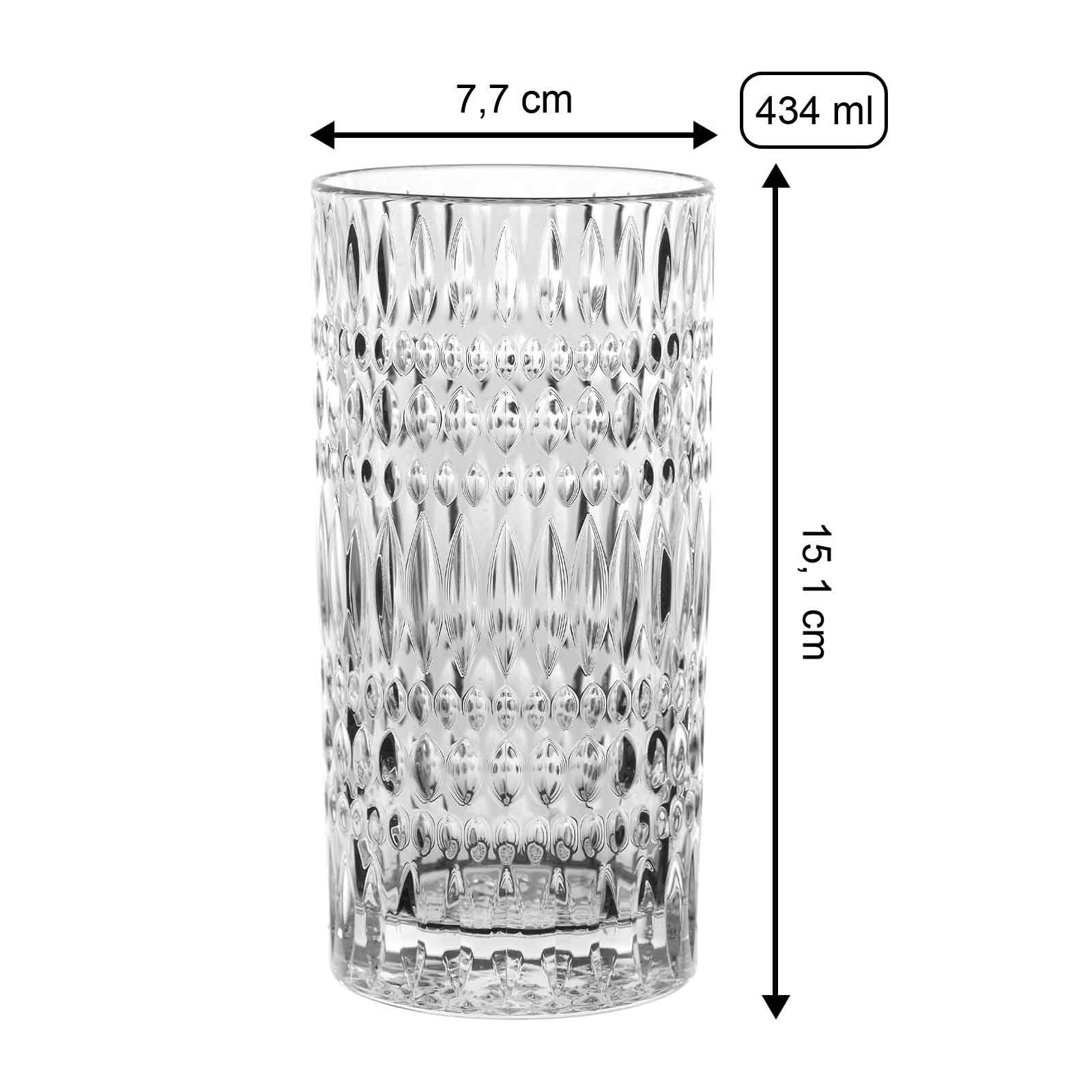 Spiegelau & Nachtmann, 12-częściowy zestaw szklanek barowych, po 6 szklanek do whisky i londrinków, szkło kryształowe, 434/304 ml, Ethno, 105354