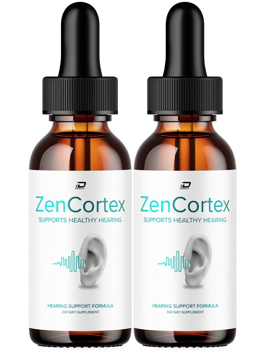 Indelo ZenCortex Tinnitus Ear Drops - ZenCortex 24, Zen Cortex Liquid Drops, ZenCortex Reviews, ZenCortex Drops for Ear Relief (2 Pack - 2 Month