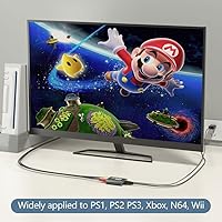 Vista 4 de Convertidor de RCA a HDMI, AV a HDMI para Xbox, PS One, PS2, PS3, N64, Wii, VCR, VHS, STB, reproductores de DVD Blue-Ray, TV, compatible con 720p