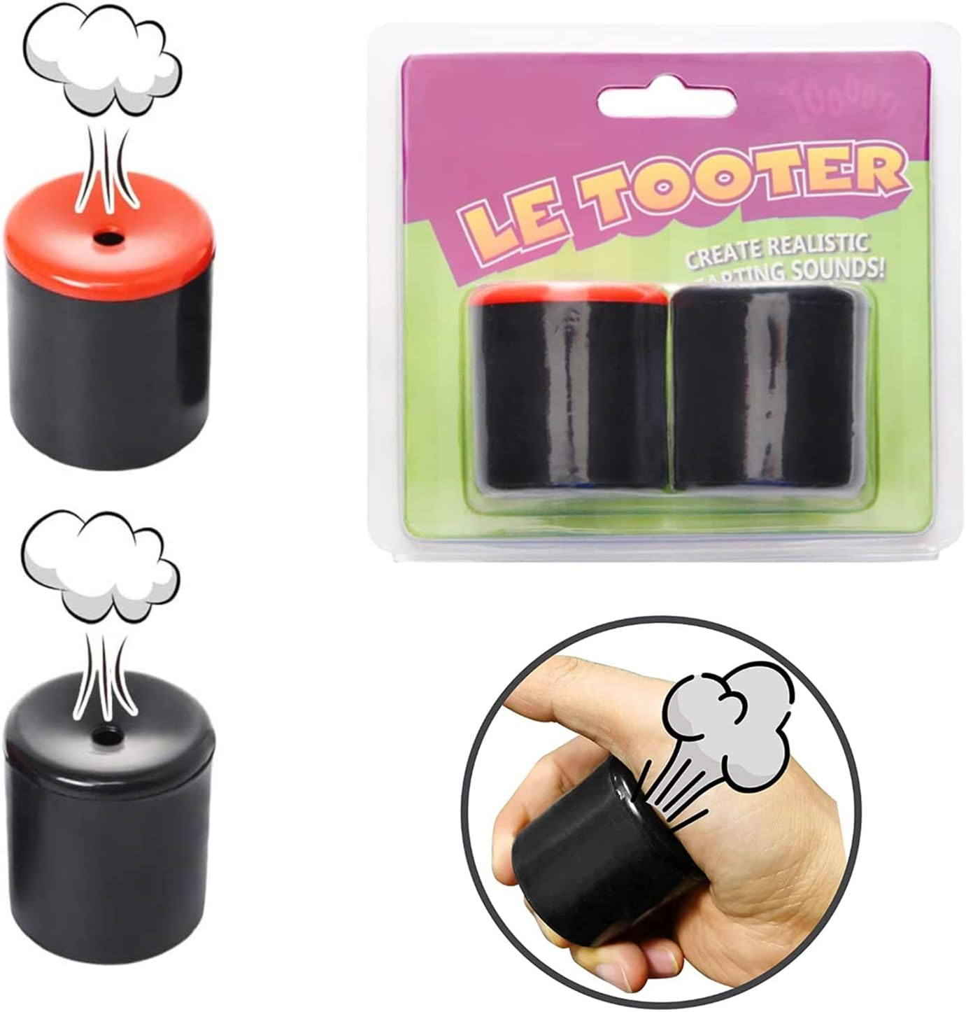 2pcs Fart Machine Pooter Squeeze Rubber Break Hand Noise Maker Simulated Sounds Bomb Prank Toy Realistic Machine for Funny Gag Party Birthday Joke Toy Favors Adults