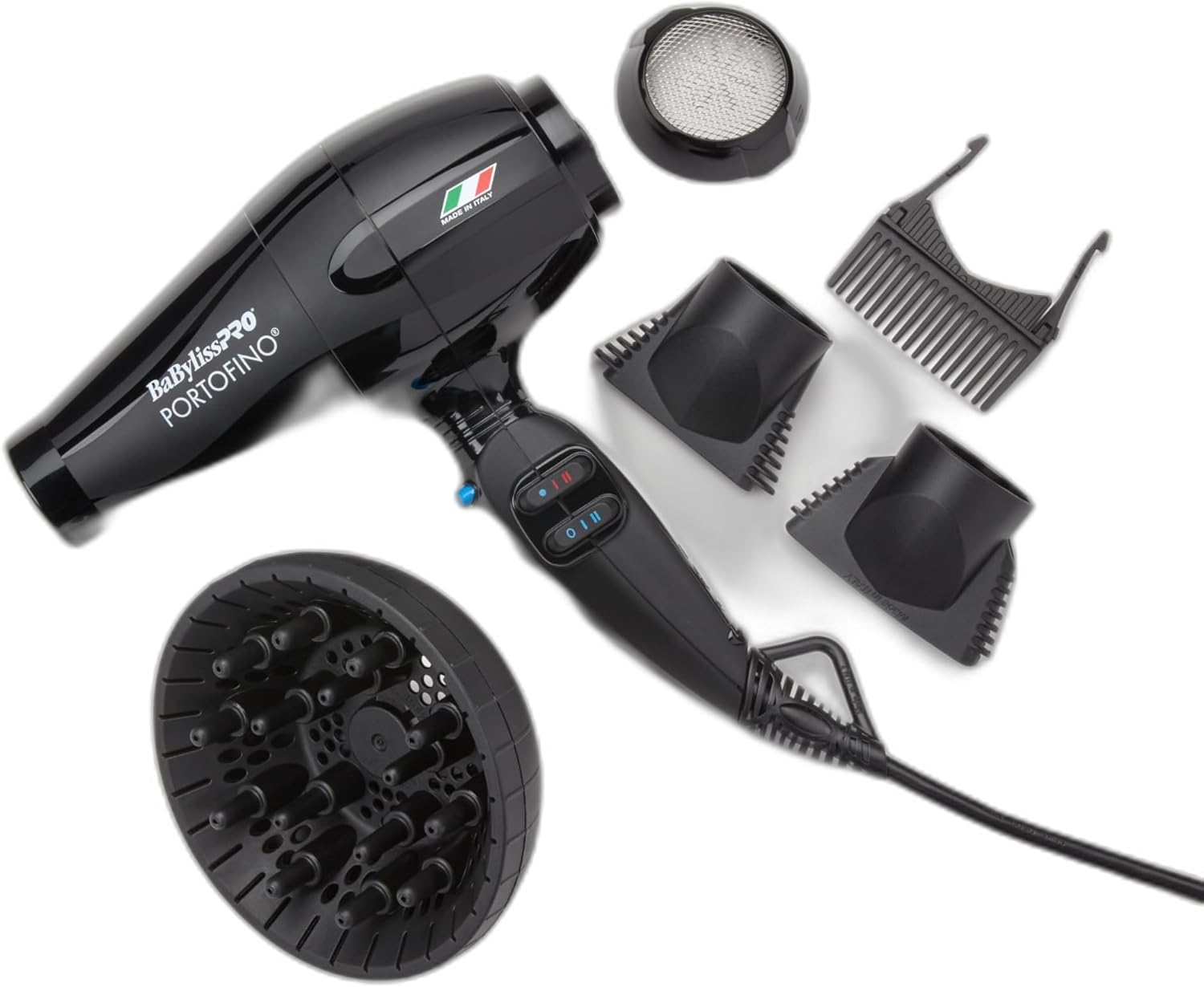 BaBylissPRO Hair Dryer, Nano Titanium Portofino 2000-Watt Blow Dryer, Hair Styling & Appliances, Black, BPOR1