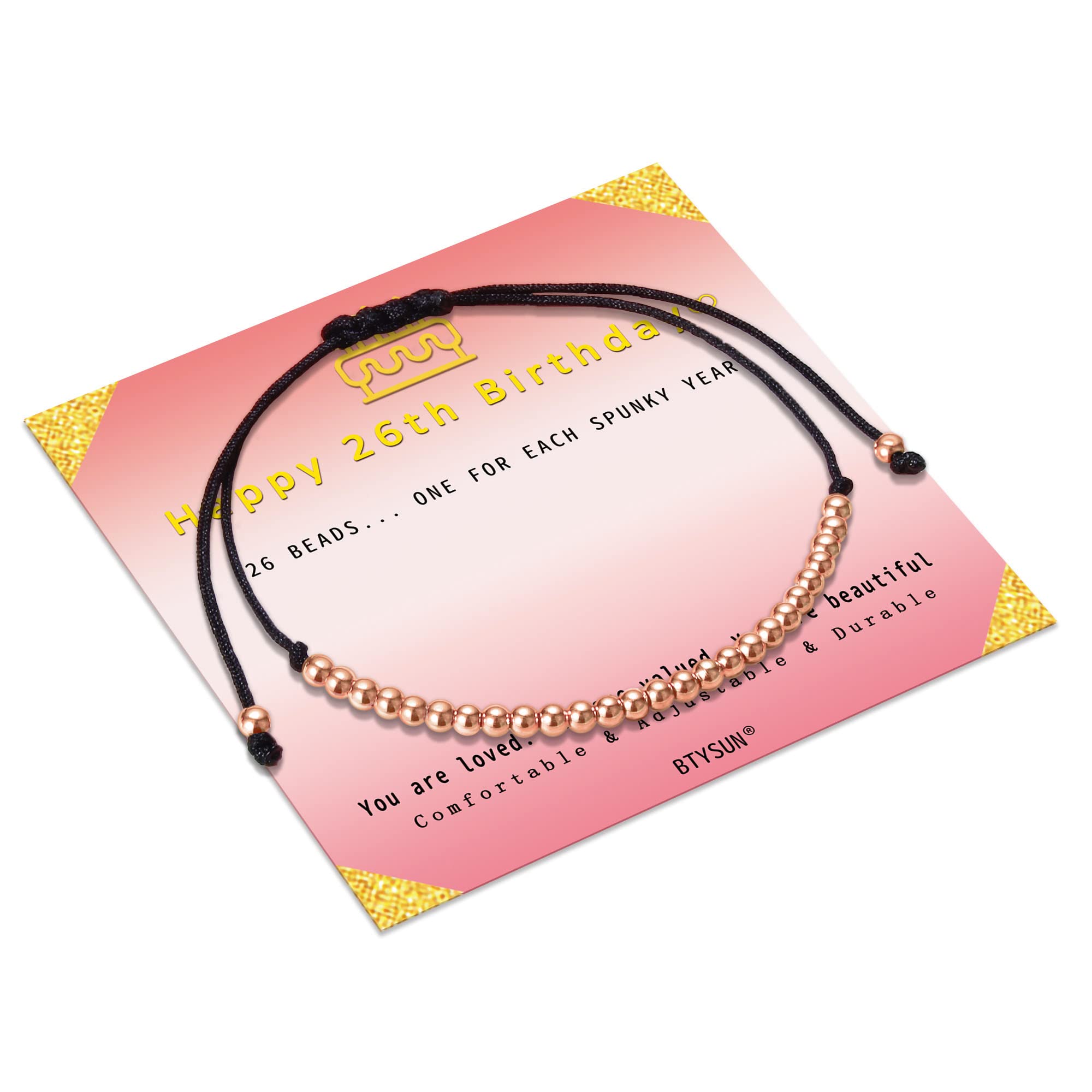 Btysun Birthday Gifts for Girlfriend Link Bracelets for Women Rose Gold Teen 26th Birthday Gifts for Her
