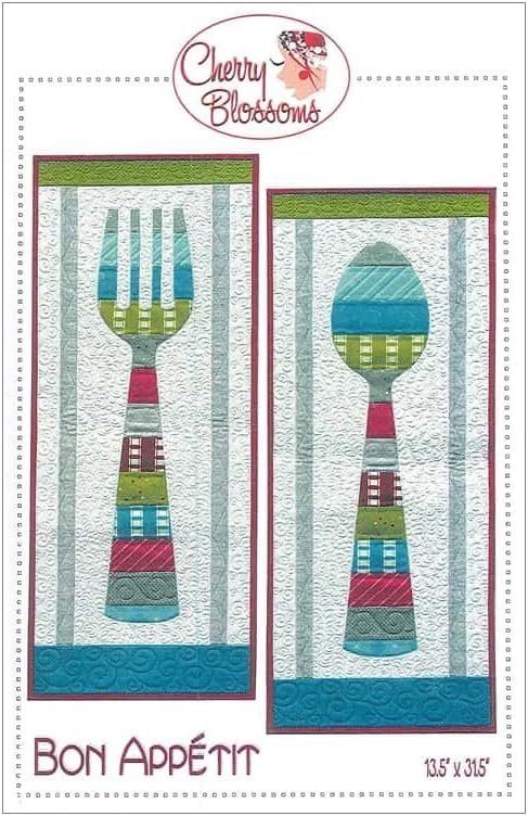 Cherry Blossoms Quilting Studio 'Bon Appetit' Fork and Spoon Applique Wall Hanging Quilt Pattern