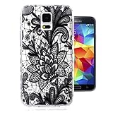 For Galaxy S5 Case , ivencase Silicone Cover Black Ultra Slim Transparent Soft TPU Back Skin + One 