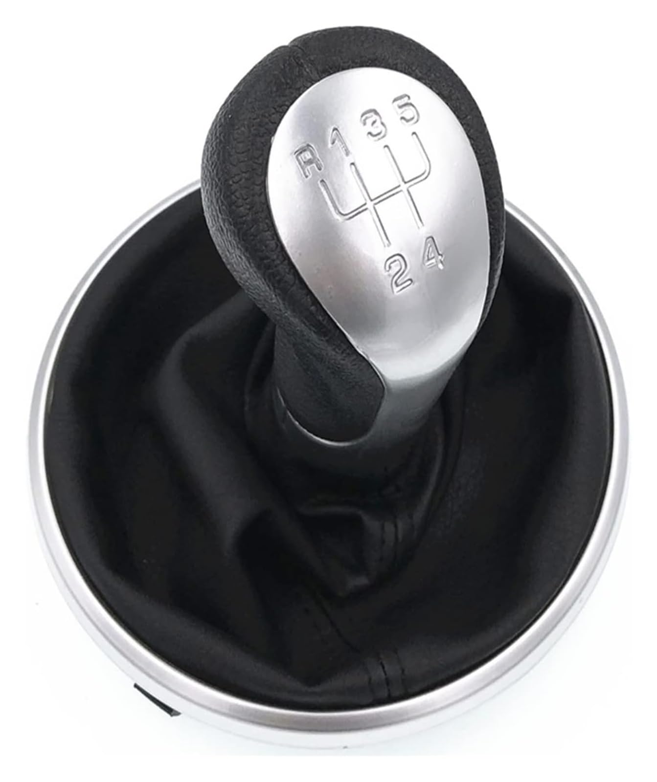 TRASH BIN Car Gear Shift Knob for Skoda for Fabia 2 MK2 2007-2010 for Roomster 2006-2010 Car Gear Shift Knob Leather Gaiter Boot(White)