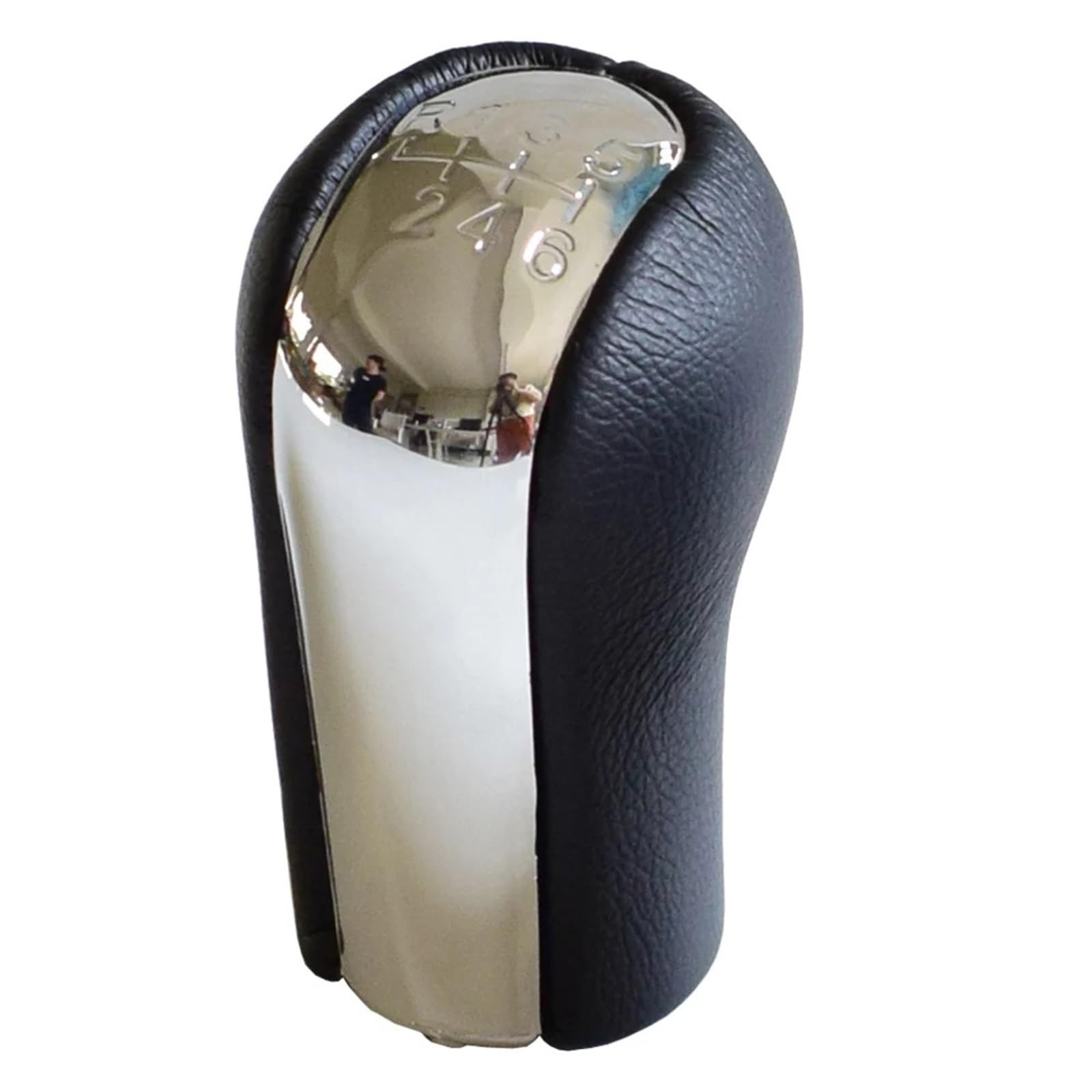 Xexjhqq 6 Speed-Head Gear Stick Knob For Toyota For Corolla For Verso For Rav4 For Yaris 1992-2014 5/6 Speed Chromed Gear Shift Knob Pu Leather Lever Gaiter Boot Cover(6 Speed-Head)