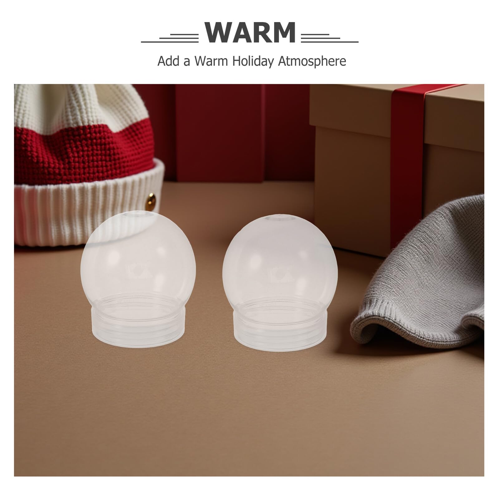 Veemoon Lot de 24 Boules à Neige en Plastique Transparent 150 ML Sphères Soi-Même pour Loisirs Créatifs Fournitures DIY pour Décoration de Noël