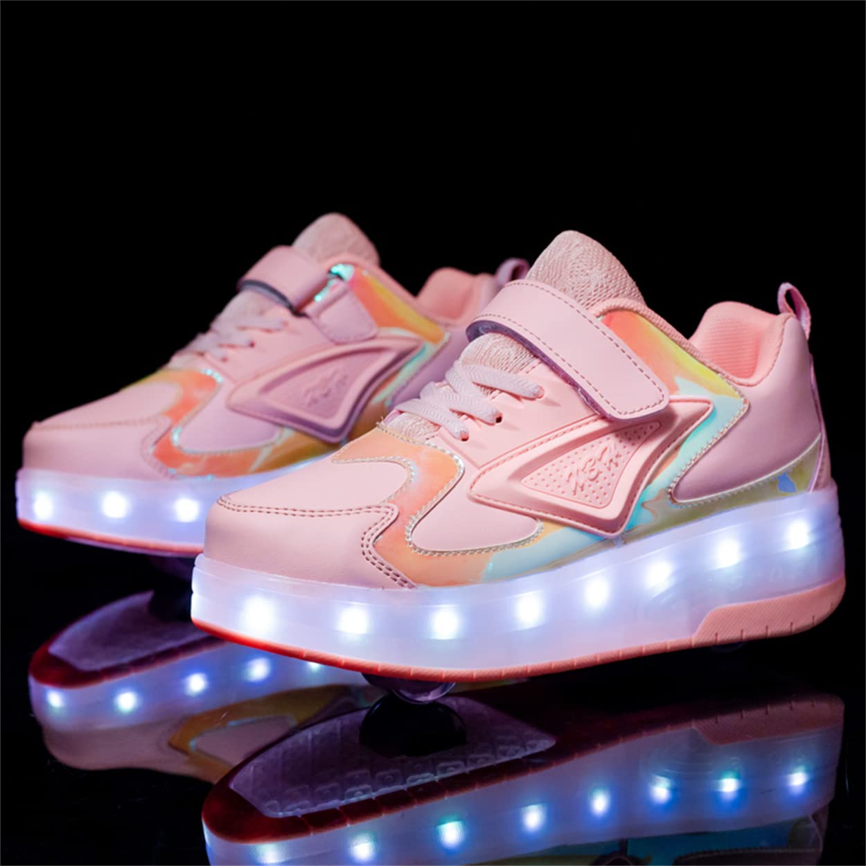 Junge Mädchen Schuhe Kinderschuhe mit Rollen LED Leuchtend Schuhe Outdoor Sportschuhe Blinkschuhe Skateboardschuhe Sneaker Geburtstage, Feiertage