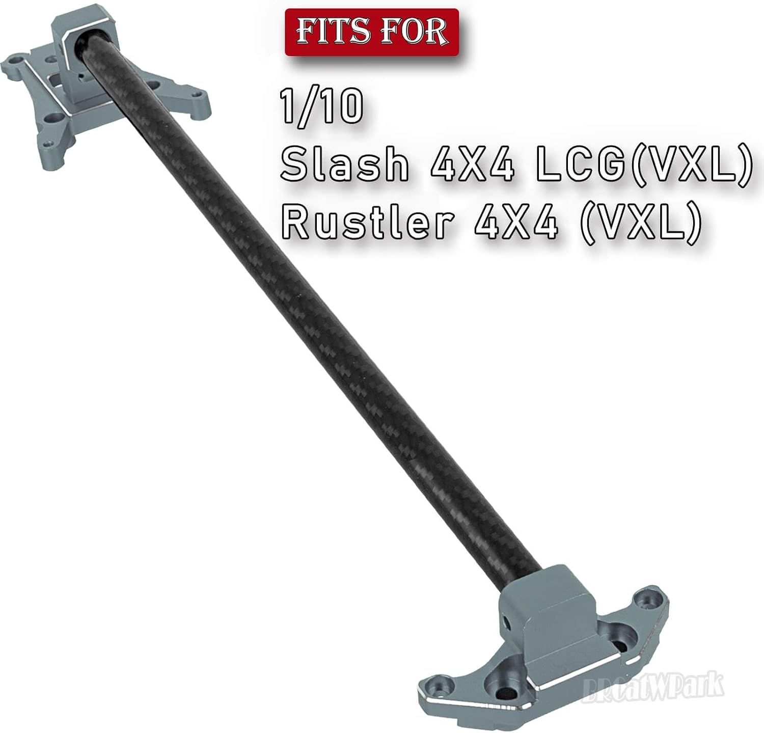 Carbon Fibre Chassis Brace Upgrades Part for 1/10 Rustler 4WD (VXL)/Slash 4X4 LCG(VXL),RC Aluminum Chassis Brace Kit Hops Up, Replace Part#6730,Titanium