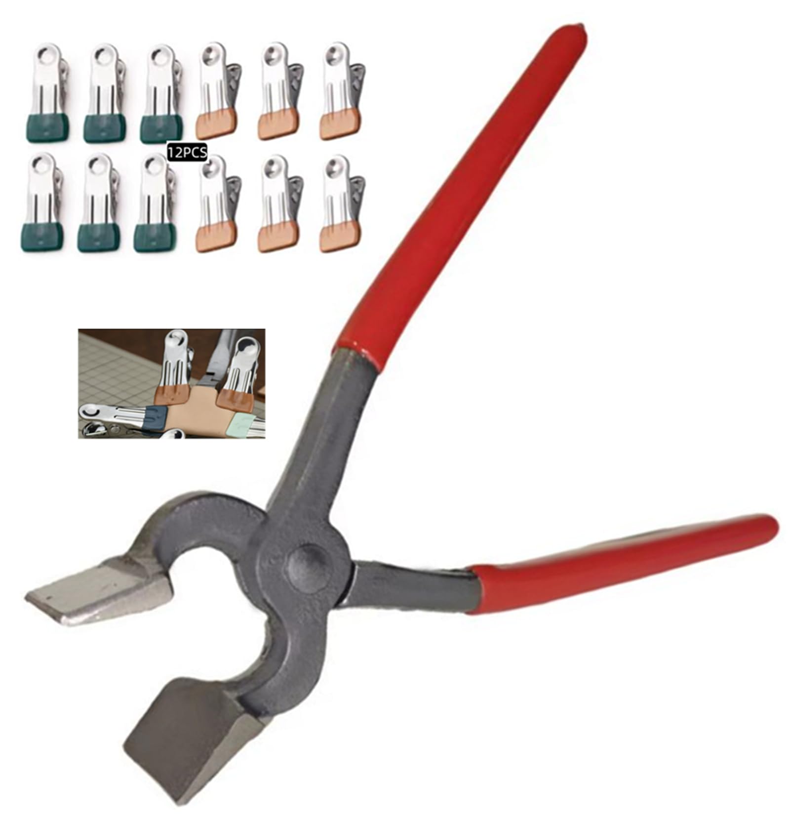 Flat Pliers-Handmade DIY Leathercraft Tool Leather Edge Pliers, Leather Edge Adjustment Press Flatten Labor Saving Plier Clamp For Bag Belt Wallet,