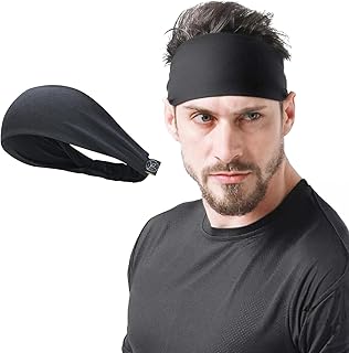 WiseLife Lightweight Headband for Men & Women | Strapless Sweatband for Gym | Sports Unisex Head Band for Exercise, Fitness, Workout, Tennis, Cycling, Badminton & Other Sports (Black)-picture-19