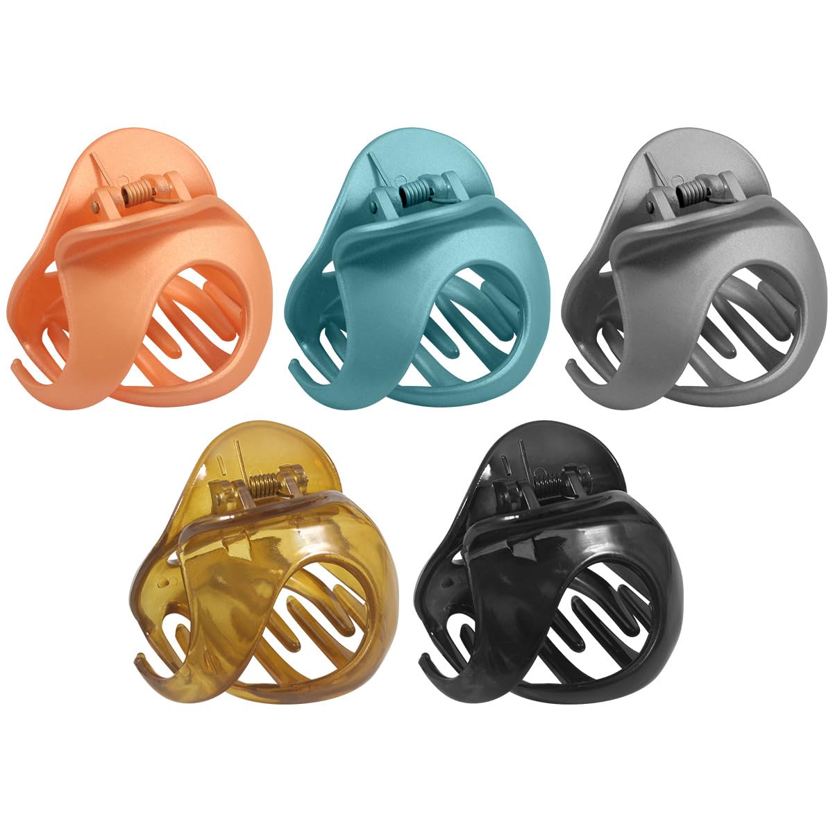 Pack of 5 Small Hair Claw Clips for Women Fine Hairs | 2.36 Inches Strong Hold Non-Slip Small Hair Clips for Women Thick & Thin Hairs | Elegant Cute