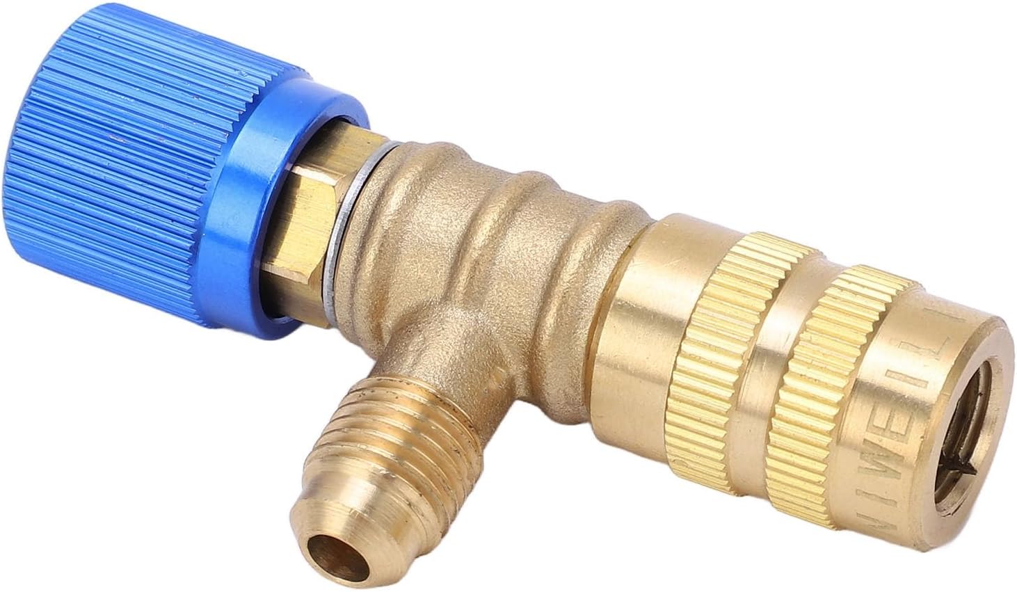 Refrigerant Charging Valve, Heavy Duty Brass Safety Adapter with Knurled Knob for Precise Control Compatible with R22 R410A R134A R404A HVAC Systems