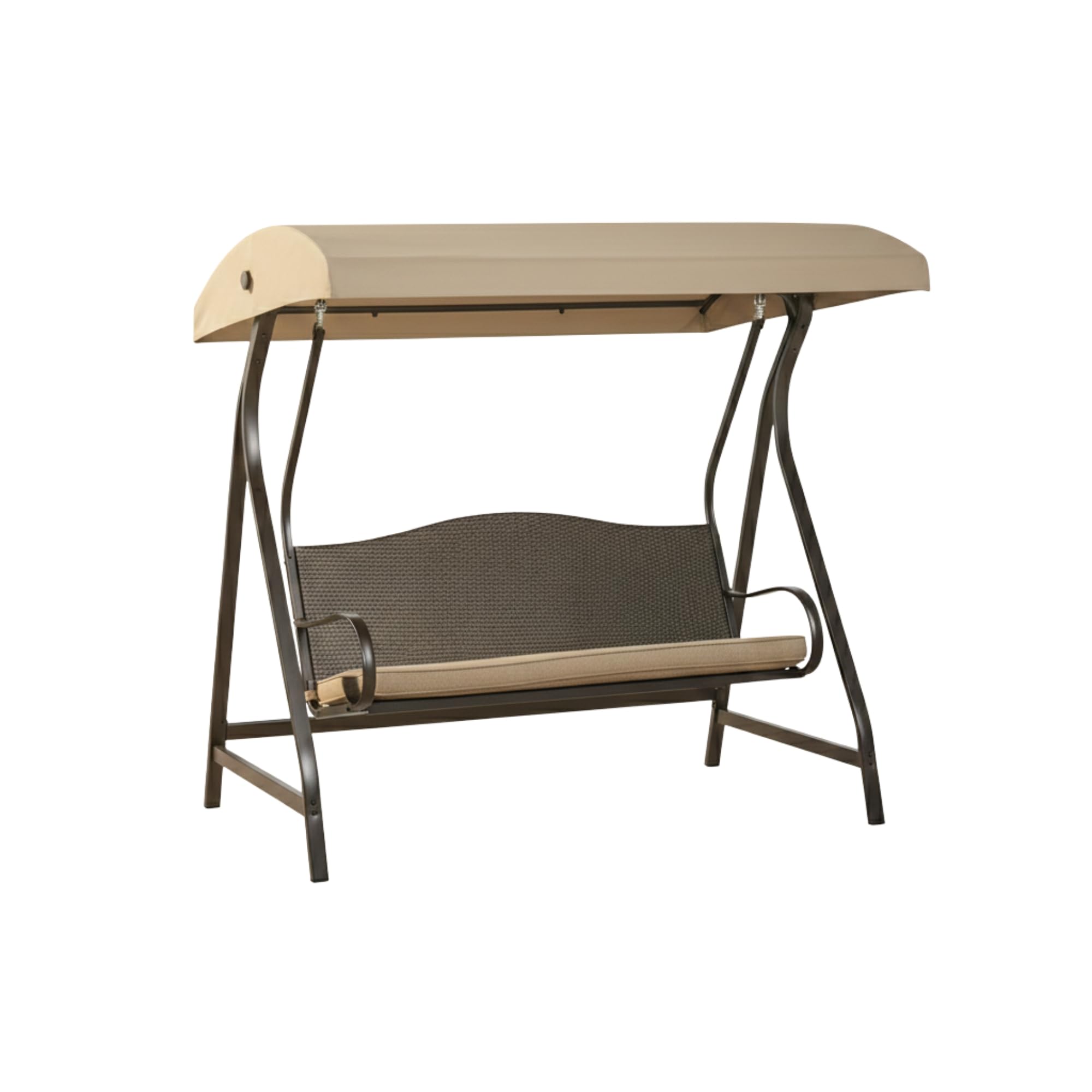 Garden Winds Reinforced RipLock 350 Replacement Canopy Top Cover Compatible with Garden Treasures 3-Person Swing Model GCS00229C - Beige