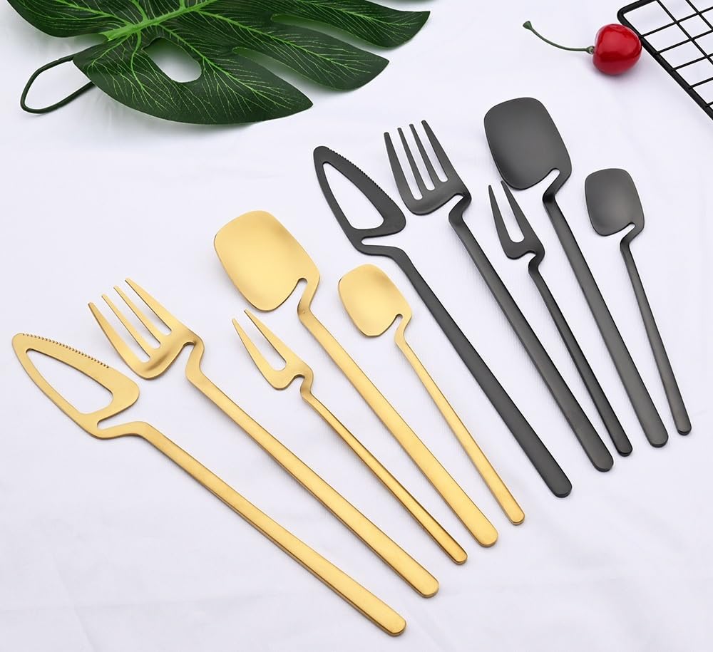 Besteck-Set, 5/20/30/40/50/60-Teilig, Lila, Kreatives Hängebecher-Geschirr Aus Edelstahl 304, Wandmontiertes Messer, Gabel, Löffel, Kaffeelöffel, Kuchengabel, O,Silver-6Set-30Pcs