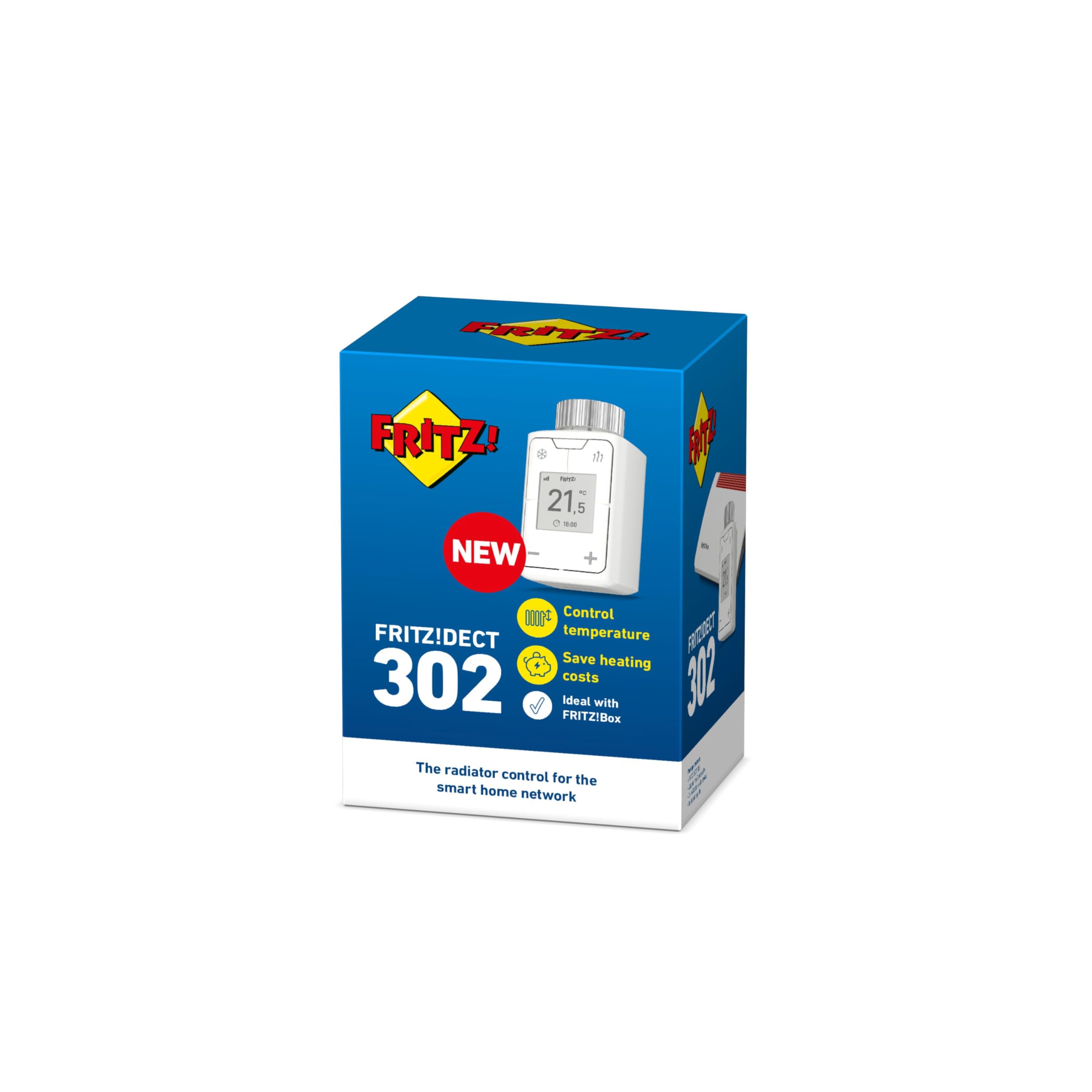 FRITZ! AVM DECT 302 Termostato Intelligente per un Riscaldamento Efficiente e Ottimale Comfort per la Tua Smart Home, Funziona con i Radaitori Più Comuni e Una FRITZ!Box con Base DECT Integrata