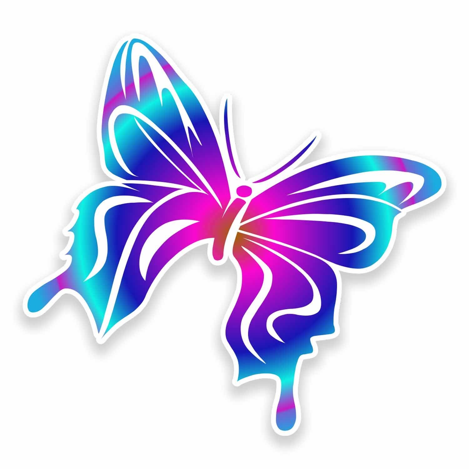 2 x 10cm Pretty Butterfly Vinyl Stickers Laptop Helmet Car Bike Tablet Fun #9594 (10cm Wide x 9.5cm High)