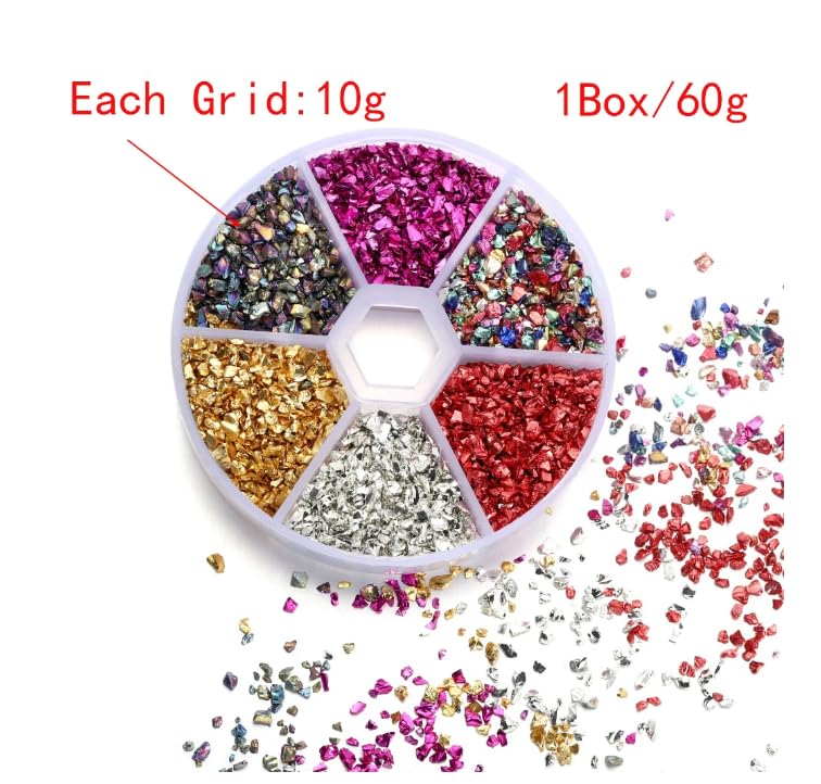 60g Crushed Glass Stones Resin Filling For DIY Epoxy Resin Broken Stone Art Decoration Making3