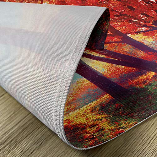 Ambesonne SER_32741 Tree Place Mats Set Of 4, Autumnal Foggy Park Fall Nature Scenic Scenery Woods Of Maple Trees Sunbeams thumb #4