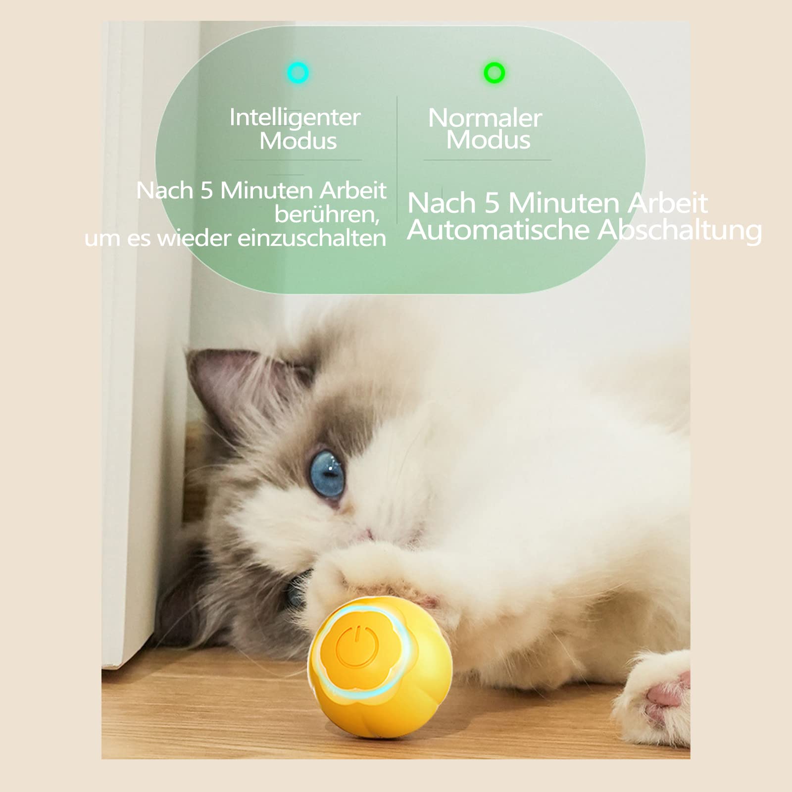 Majome LED Katzenball - Interaktives Spielzeug Mit Licht Für Katzen