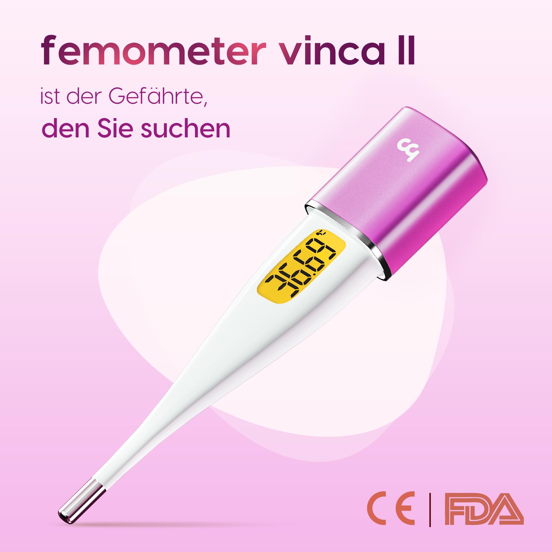 Thermomètre basal pour enfant - Thermomètre de fertilité pour le suivi de la fertilité et de l'ovulation (rose)