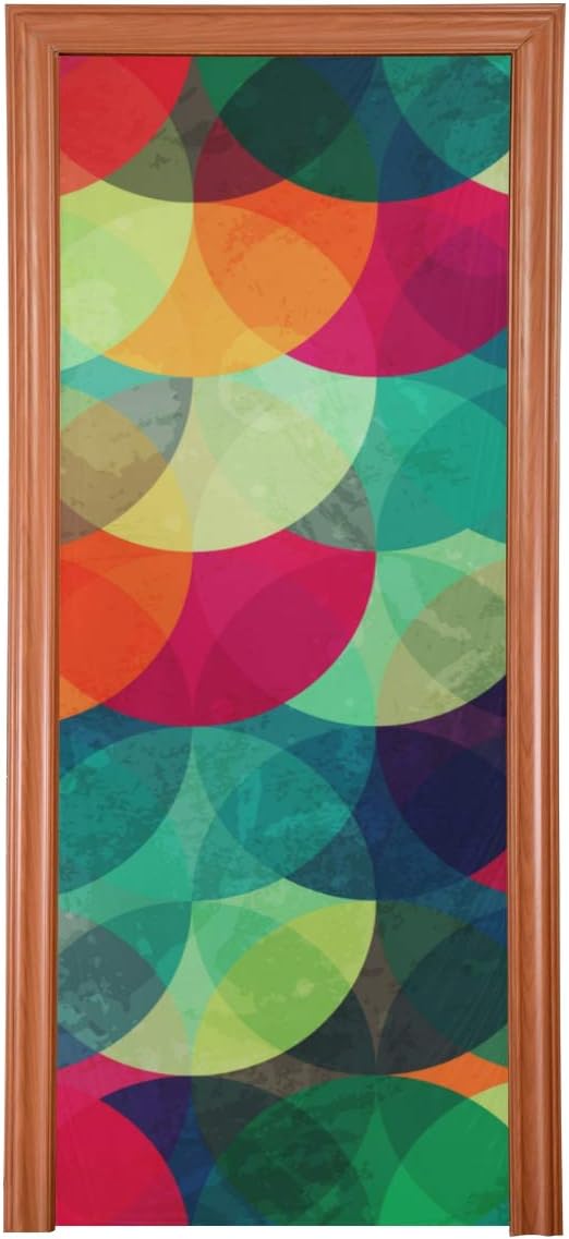 Door Covers Decorations Abstract Dotted Circle Seamless