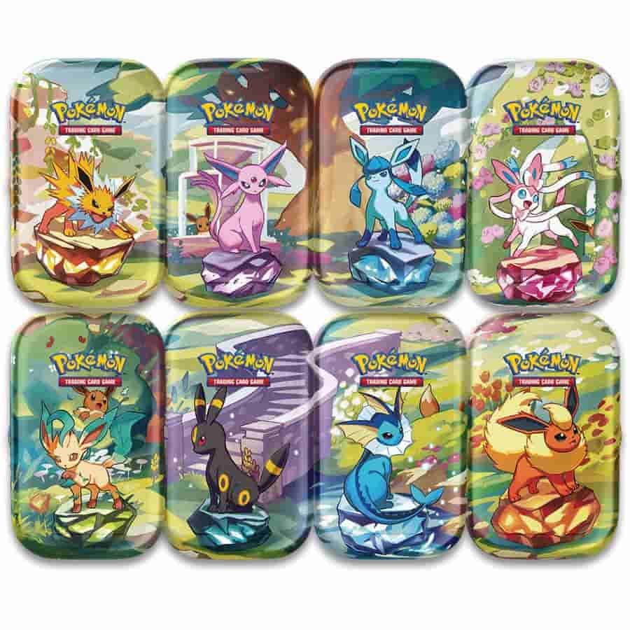 Amazon.com: Pokemon TCG: Scarlet & Violet: Prismatic Evolutions Mini Tin  with Promo Cards (All 8 Tins)