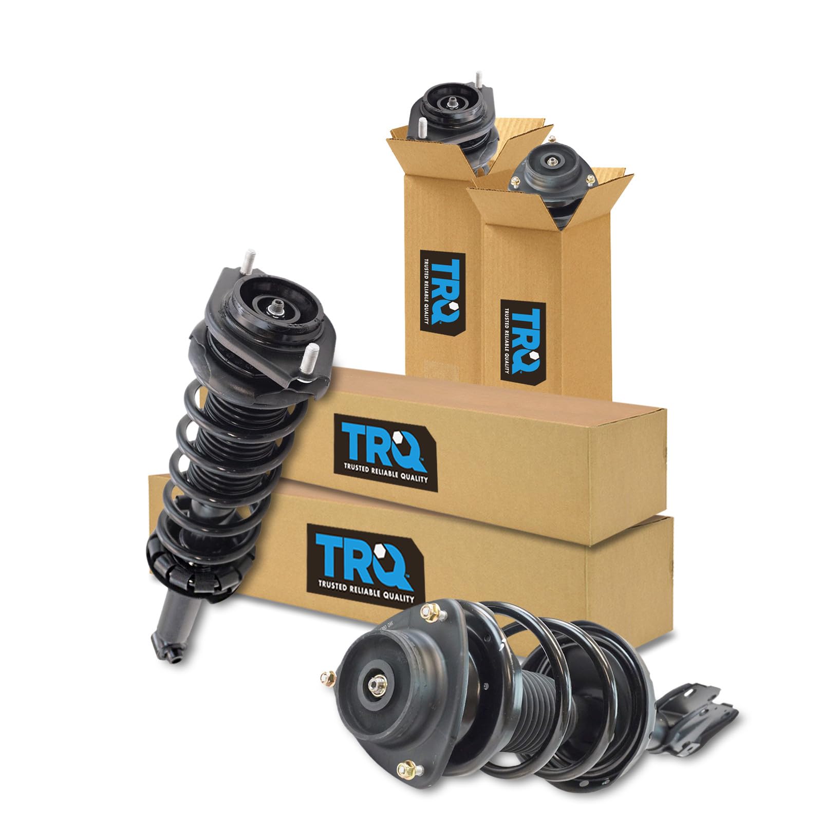 TRQ Front and Rear Strut &amp; Coil Spring Assembly Set Driver &amp; Passenger Sides Compatible with 09-13 Subaru Forester