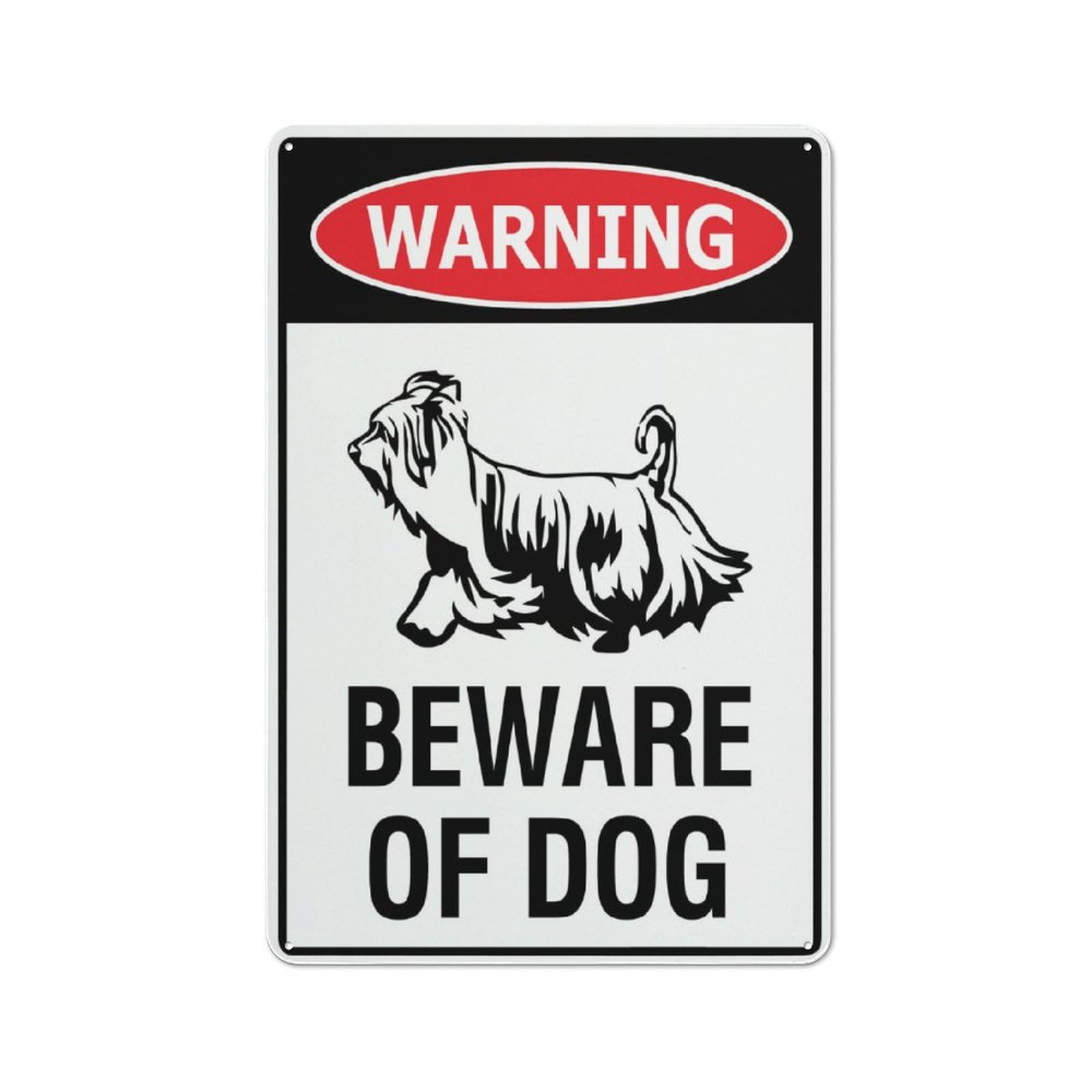 Warning Beware Of Dog Silky Terrier Sign 12X8 Inches Metal Aluminum Signs, Weather Resistant, Weatherproof, Indoor Or Outdoor