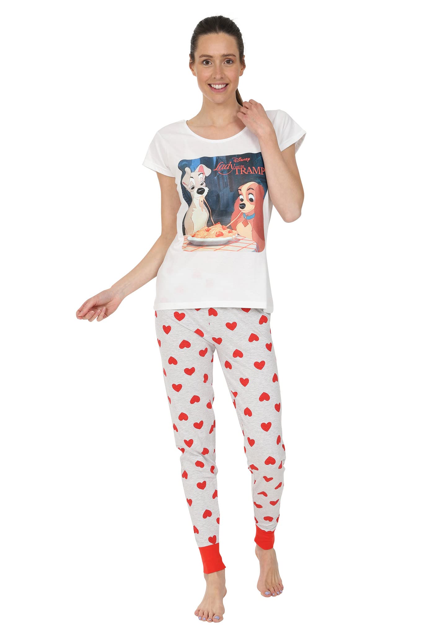 Disney Ladies Lady and the Tramp Long Pyjama Set White (12-14)