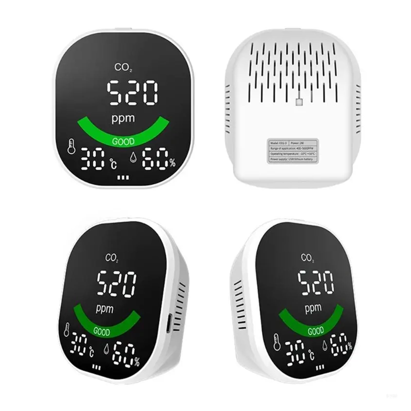 Monitor de co2, Medidor de concentración dióxido Carbono F26C, Sensor NDIR, Monitor infrarrojo CO2, Detector Calidad del Aire, Instrumento portátil inspección para el hogar