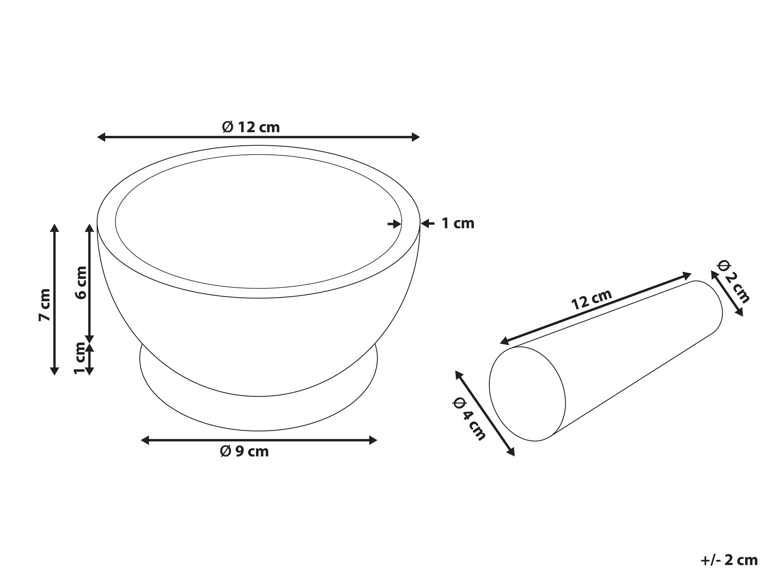 Mortier et Pilon en Bois de Manguier Fait Main Accessoire Cuisine Marron et Blanc Qena