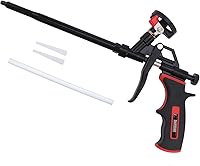 Vista 1 de Pistola de espuma en aerosol, pistola de espuma expandible, pistola dispensadora de espuma profesional de teflón, menos limpiador, rociador de Negro