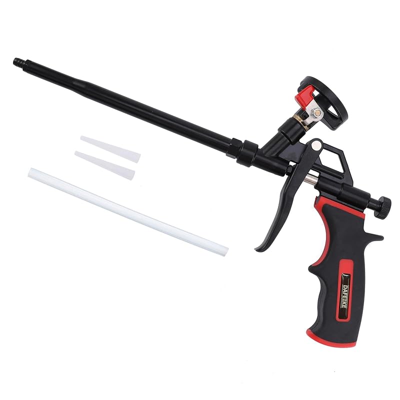 DAFEIKE Pistola Aplicadora de Espuma Expansiva com Revestimento PTFE e Válvula, Preta