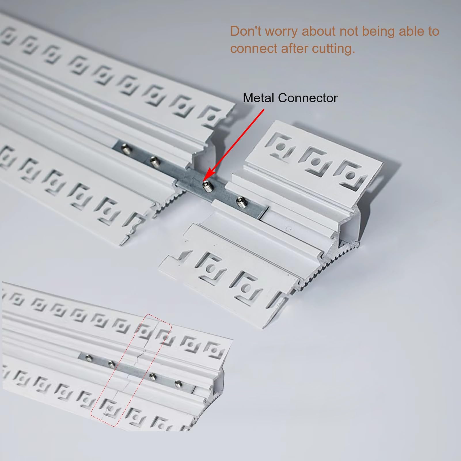 Profili per Strisce LED Cornice a Soffitto con Canale per Illuminazione, Larghezza 8 cm Cornice Decorativa a Gola per Illuminazione Indiretta a LED Striscia LED Flessibile(2m/6.6ft)