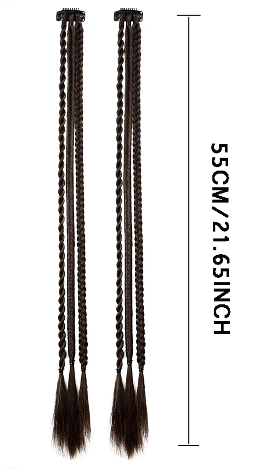 Hair Extensions Clip In Box Braids (Blackest Black), 20 inches - Image 4