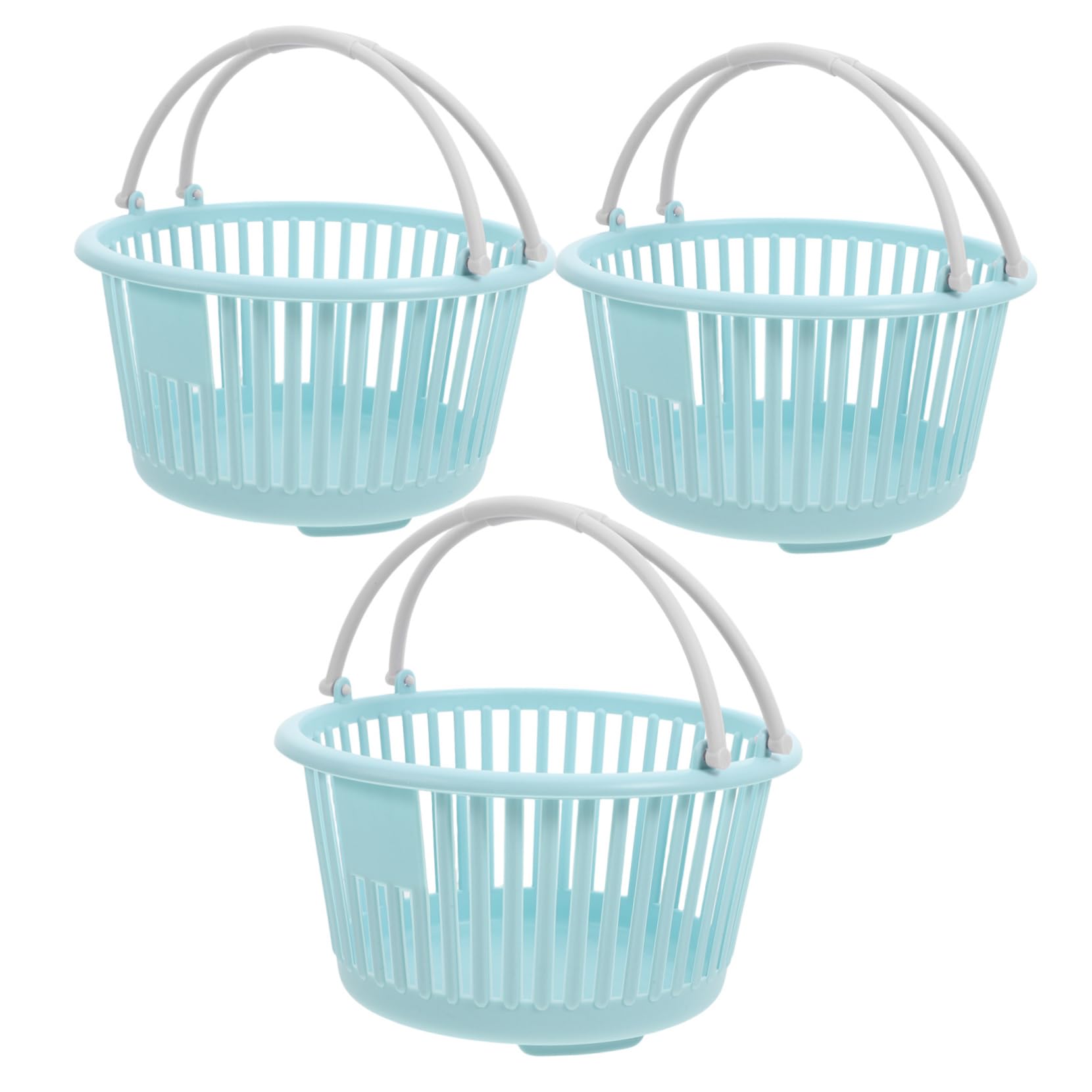 Hemobllo 3pcs Mini Strawberry Baskets Fruit Basket Plastic Handle Shopping Cart for Easter Garden Harvest