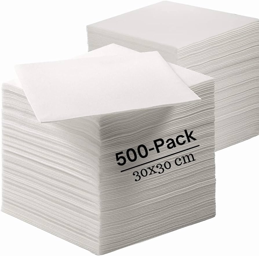 ECO CARE Tissue Paper Napkin 30x30cm - 500Pcs (5Pack x 100 count) - Absorbent Square Disposable Napkins For Beverages, Home Paper Napkin, Cocktail Napkins