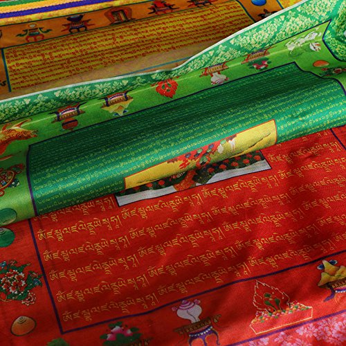 Tibetan Prayer Flags Outdoor Buddhist Meditation Flag 10Pcs Satin Wind Horse Lungta Prayer Flags,11X14 Inches #TOP2