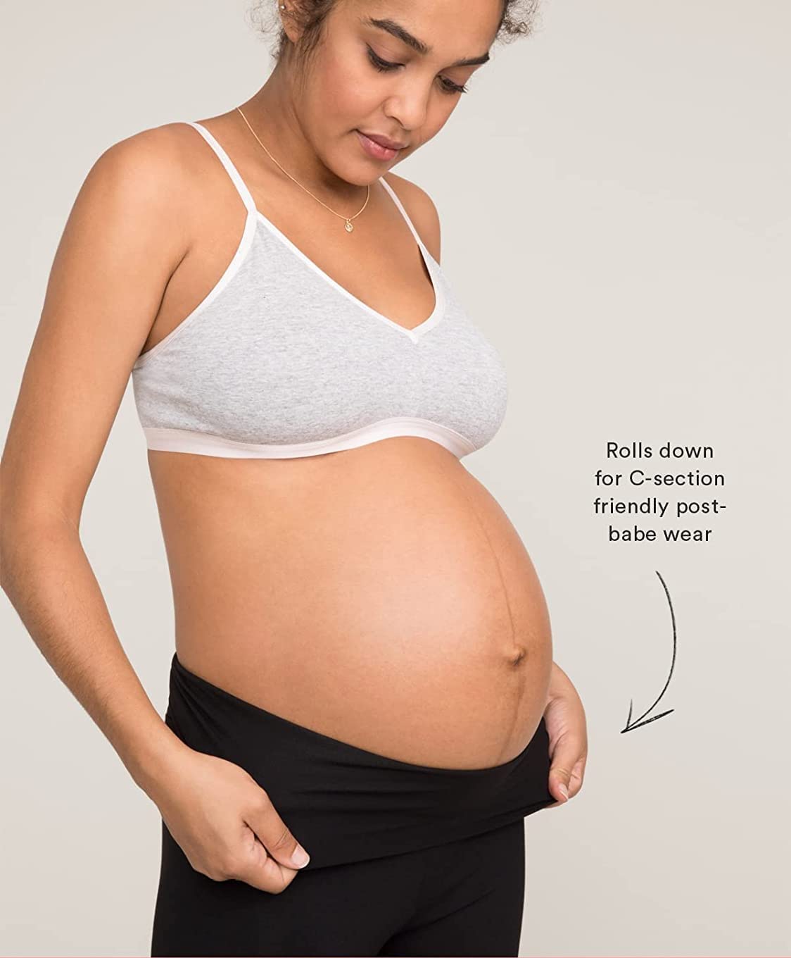 SHAPERX Maternity Leggings for Women Over The Belly Pregnant Leggings Workout Lounge Pregnancy Pants (Black) Pack of 1(3 to 6 Months) (7 to 10 Months) (7-10 Month) - Image 5 thumbnail