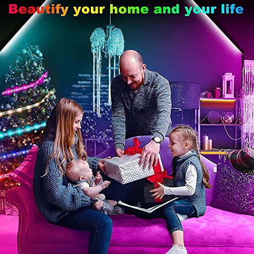 Image of Keepsmile 50ft Led Strip Lights Smart Sync Music Led Lights for Bedroom Home Decoration, APP Control