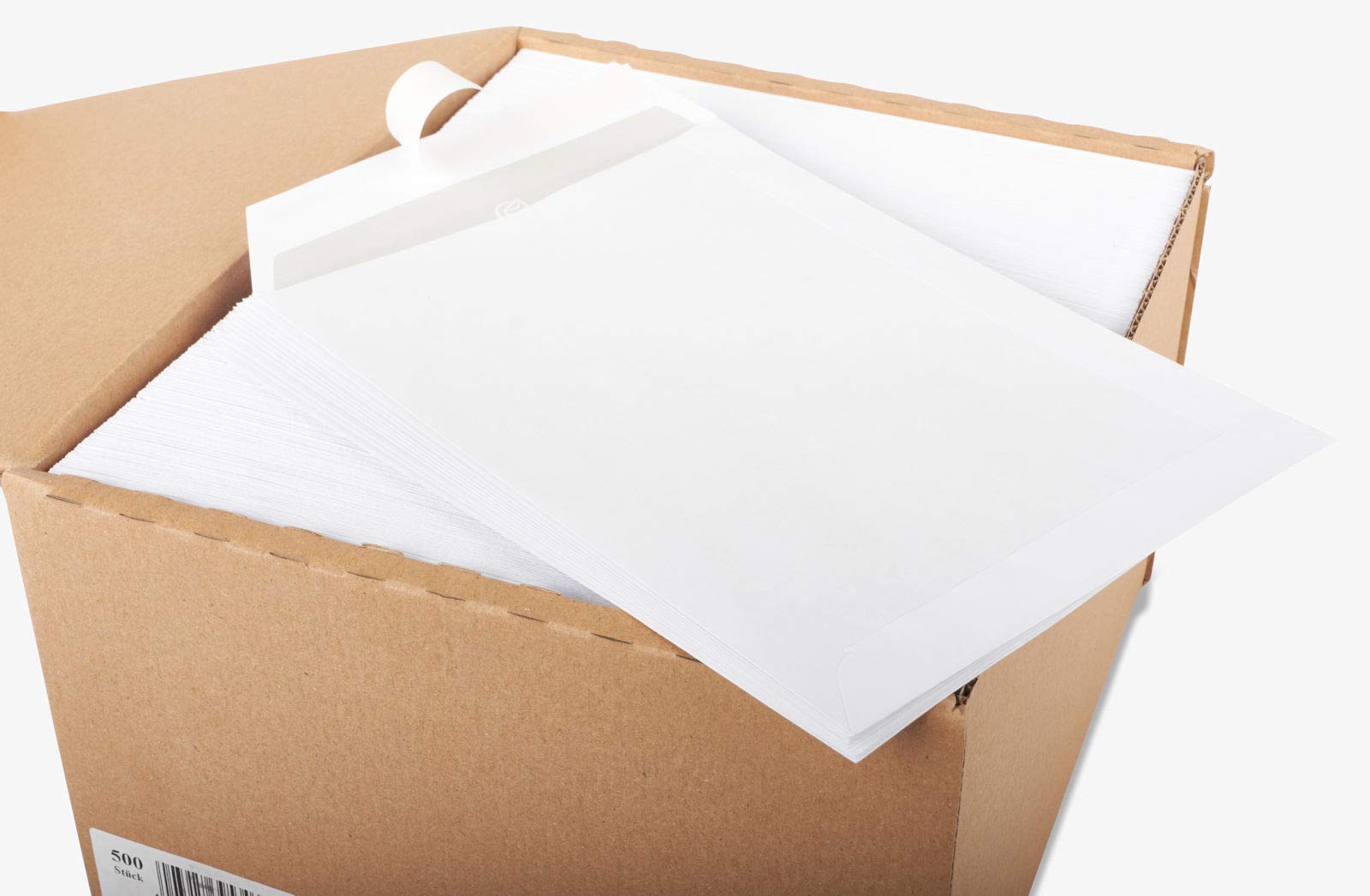 KK Verpackungen Versandtaschen DIN C5 162x229 mm | 2000 Stück, Haftklebend ohne Fenster | 90 g/m² Briefumschläge | Weiß