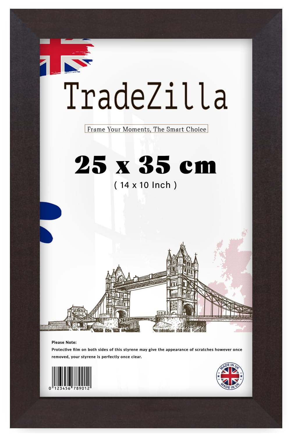 TradeZilla | MDF Poster Frame (25 x 35 CM) Eton Wood Finish Picture Frame for Home & Office, Stylish Wall Gallery Frame with Hanging Hooks for Easy Display [ Mahogany ]