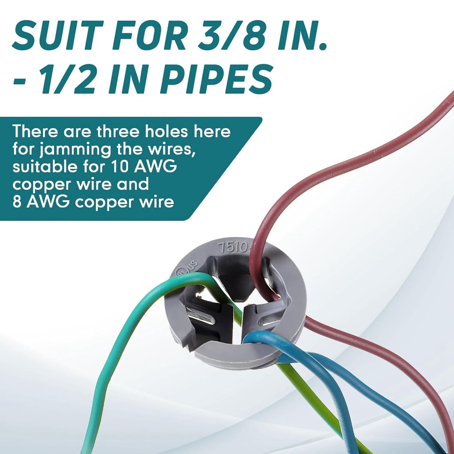 Lizusidtsy 1/2 In. Non Metallic Button Push-in Bulk Connector Gray NM Cable Connector Electrical Conduit Fittings Fits for 1/2 Inch Easy to Use