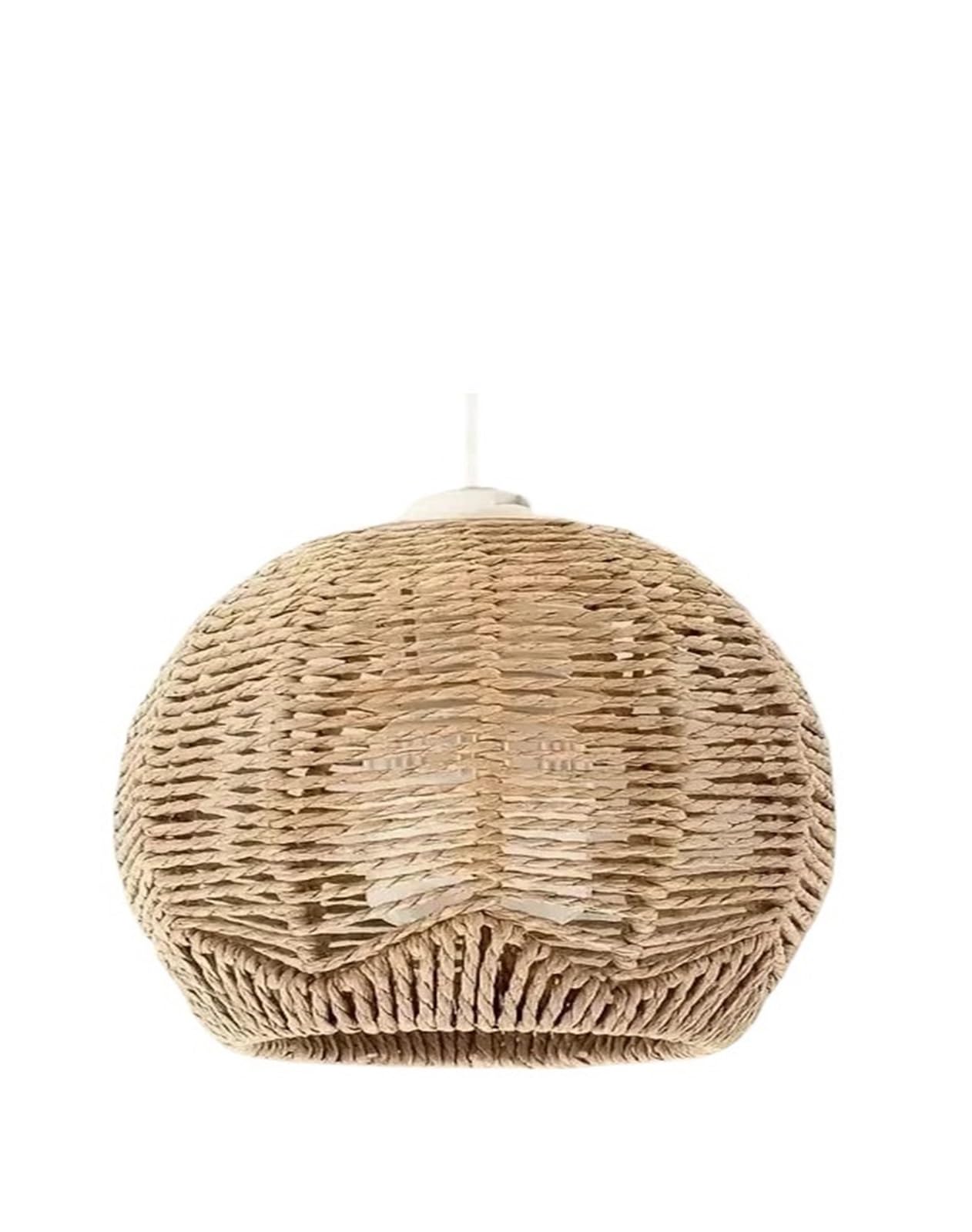 Pendant Lights Shade 15CM Simulated Rattan Lamp Handmade Woven Chandelier Vintage Lampshade Home Decor Hanging Pendant Bedroom Restaurant E27(No Bulb)