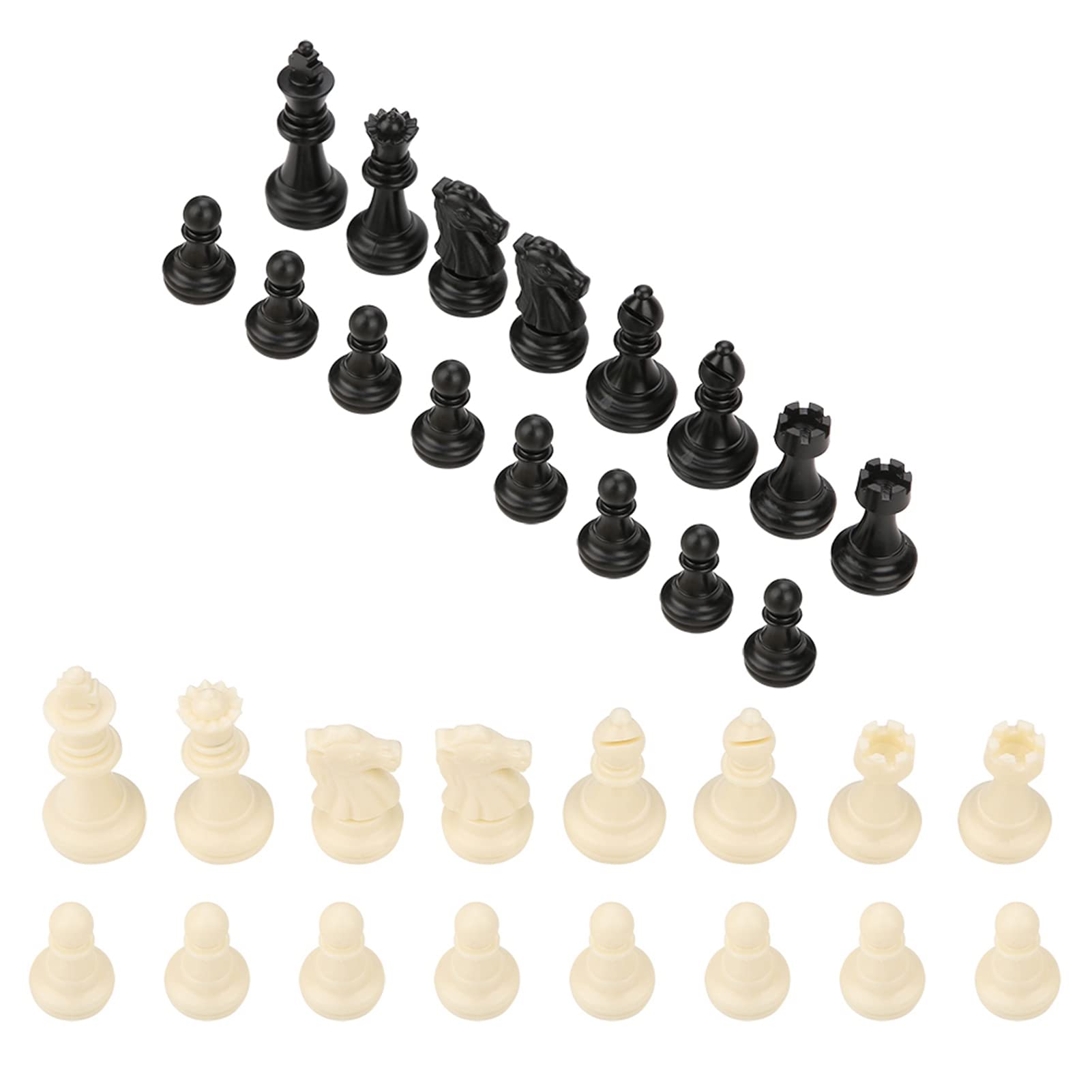 Standard Chess ,International 32 Piece Replacement Tournament Chessmen Set, Standard Black & White Plastic Chess Pieces - Image 4